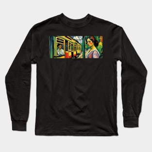 The Art of Trams - Neo-Impressionism Style #002 - Mugs For Transit Lovers Long Sleeve T-Shirt